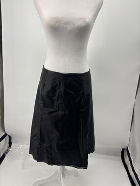 Siena Studio Black Midi A-Line Leather Skirt